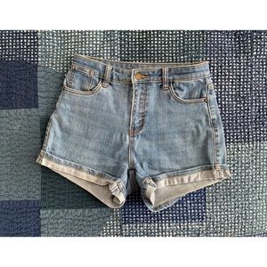 High waisted denim shorts, small